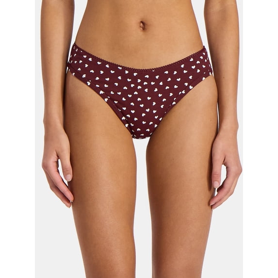 No Boundaries Cotton-Blend Hi-Cut Thong Panties, Women’s
