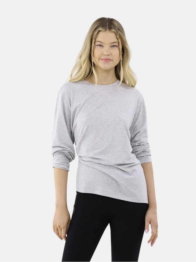 No Boundaries Cotton Blend Tee - Oversized Long Sleeve Shirt