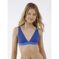 thumbnail image 1 of No Boundaries Cotton Stretch Ribbed Wirefree Plunge Bra, Women's XS-3XL, 1 of 4