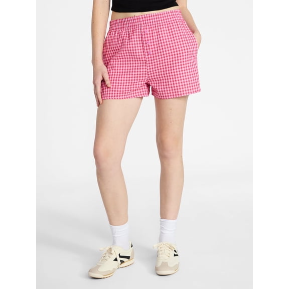 No Boundaries Cotton Boxer Shorts with Rollover Waist, 3'' Inseam, Women's XXS (00)-XXL (20)