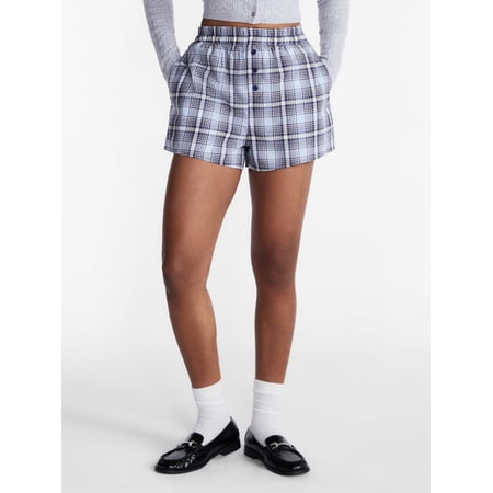 No Boundaries Cotton Boxer Shorts, 3" Inseam, Women's XXS-4X