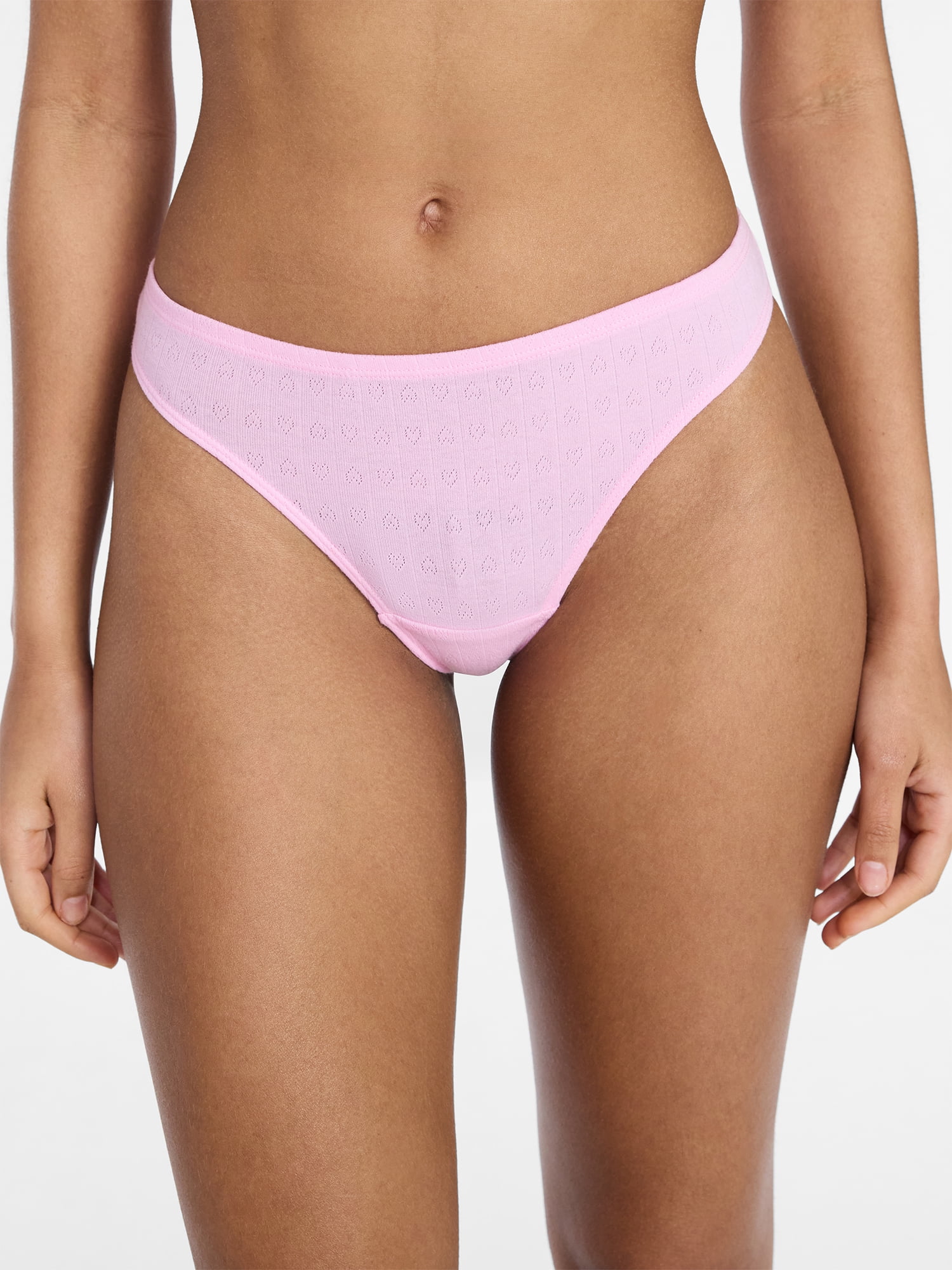 No Boundaries Women's Thong Panty Cotton, 1-pack, Sizes XS-XXXL