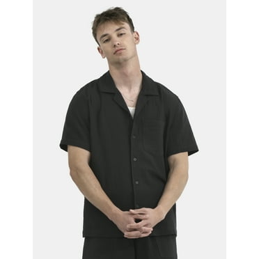 No Boundaries Men's & Big Men's Cotton Gauze Button Front Shirt, Sizes XS-5XL