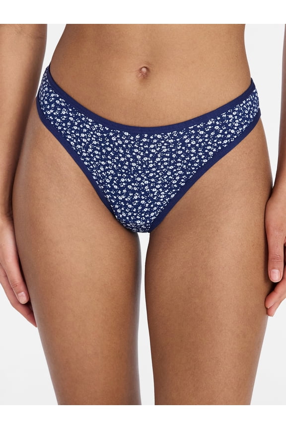 Cotton Hi Cut Thong Women's and Women's Plus, Sizes XS-XXXL