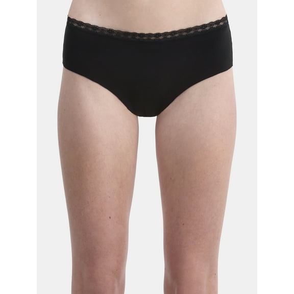 No Boundaries Cotton Hipster Panty with Lace, Women’s and Women’s Plus, Sizes S-XXXL