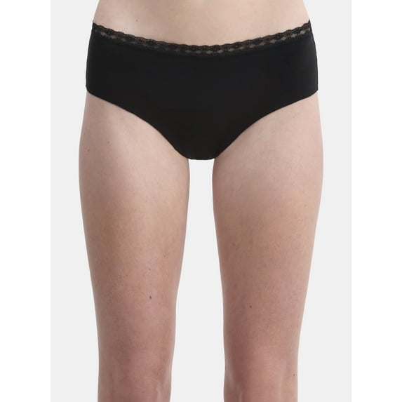 No Boundaries Cotton Hipster Panty with Lace, Women’s and Women’s Plus, Sizes S-XXXL