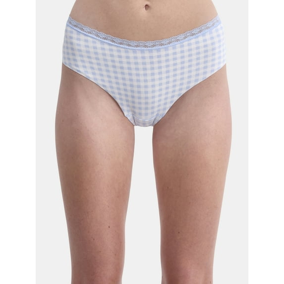 No Boundaries Cotton Hipster Panty with Lace, Women’s and Women’s Plus, Sizes S-XXXL