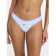 No Boundaries Cotton Blend Lace Thong Panties, Women's XS-XXXL