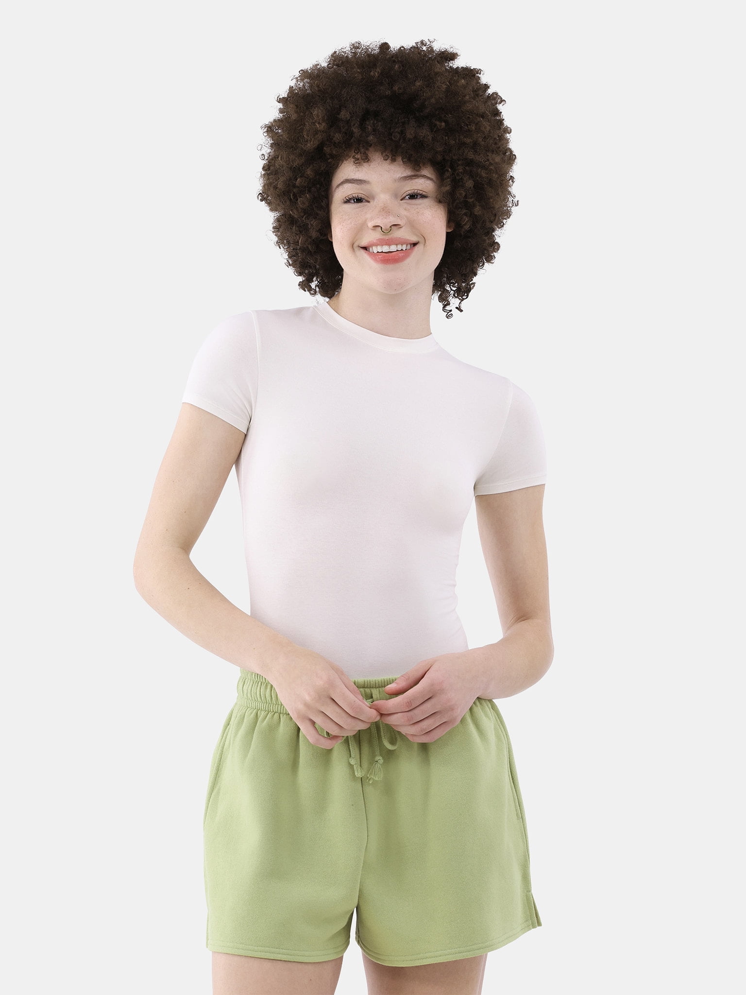 No Boundaries Cotton Stretch Jersey T-Shirt Bodysuit, Women’s XS-3XL