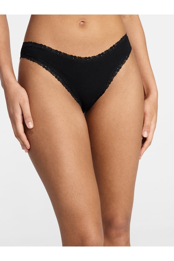 Cotton Lace Hi Cut Bikini Women's and Women's Plus, Sizes XS-XXXL