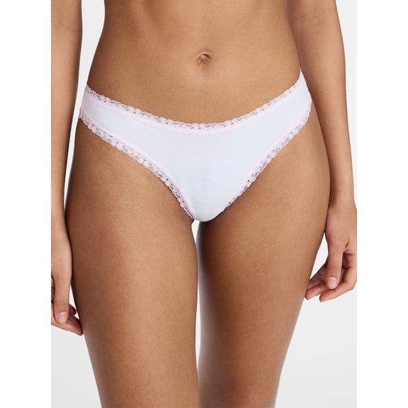 No Boundaries Cotton Lace Hi Cut Bikini Women's and Women's Plus, Sizes XS-XXXL