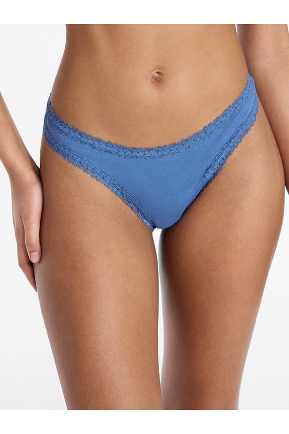 Cotton Lace Thong Women's and Women's Plus, Sizes XS-XXXL