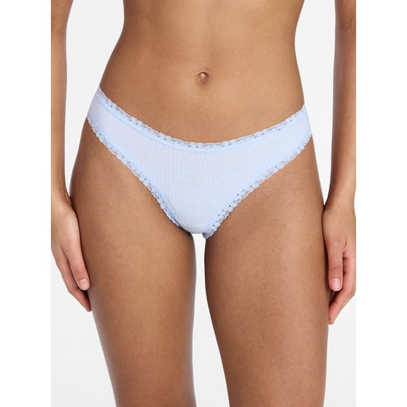 No Boundaries Cotton Lace Hi Cut Bikini Women's and Women's Plus, Sizes XS-XXXL