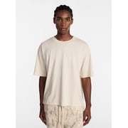 No Boundaries Cotton Oversized Cropped Tee with Short Sleeves, Mens and Big Mens XS-5XL