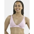thumbnail image 1 of No Boundaries Cotton Stretch Ribbed Wirefree Plunge Bra, Women's XS-3XL, 1 of 4