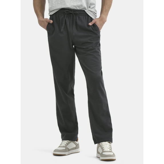 No Boundaries Men's & Big Men's Cotton Slub Pants, 31'' Inseam, Sizes XS-5XL