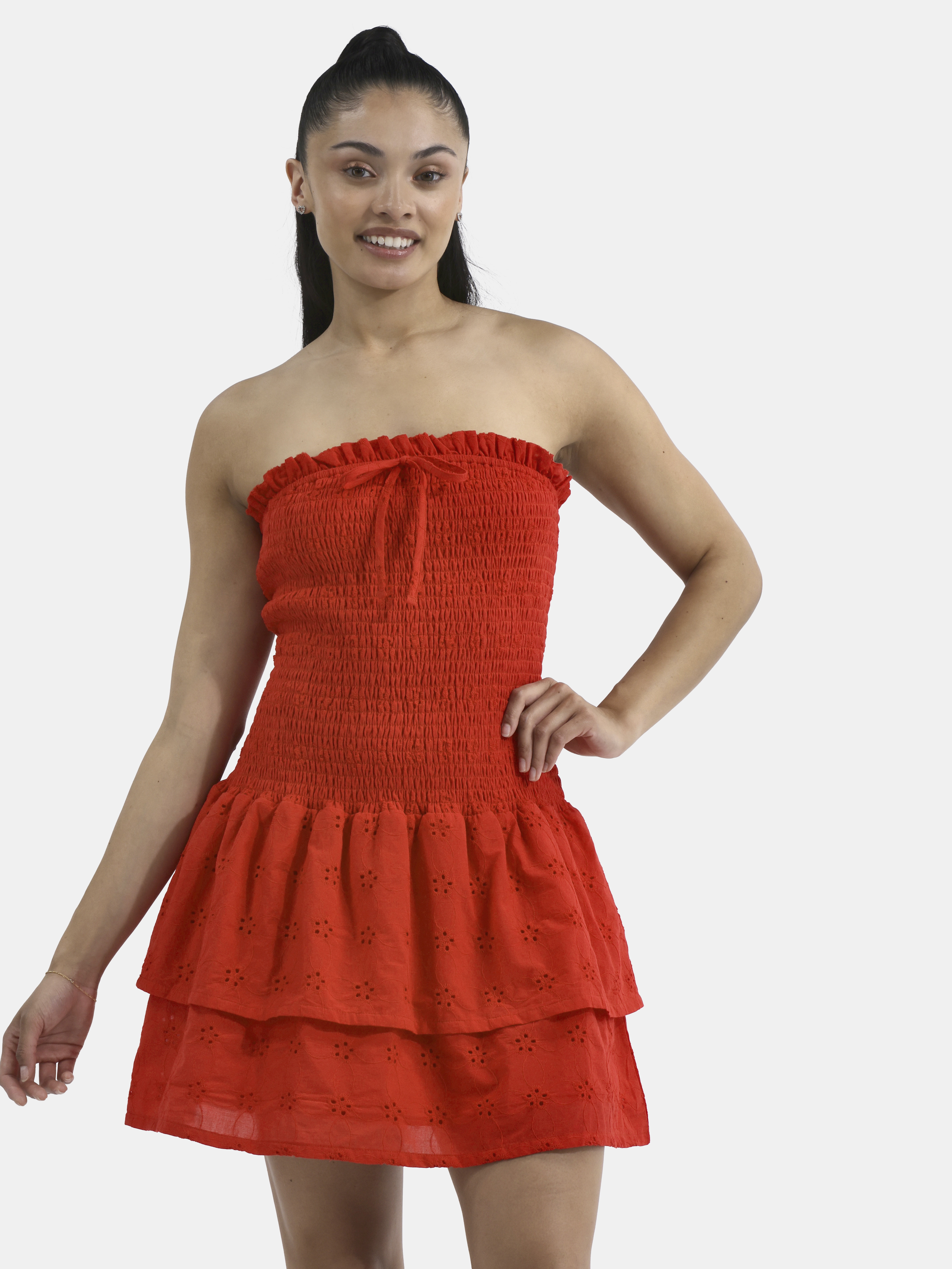 mesh strapless dress Jianna Strapless Mesh Mini Dress - White