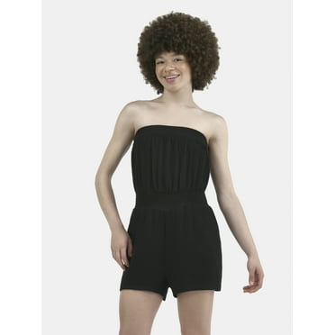 No Boundaries Cotton Smocked Waist Strapless Romper, Women's