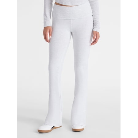 No Boundaries Flare Pants with Foldover Waistband, 32'' Inseam, Women's and Women's Plus XS-XXL