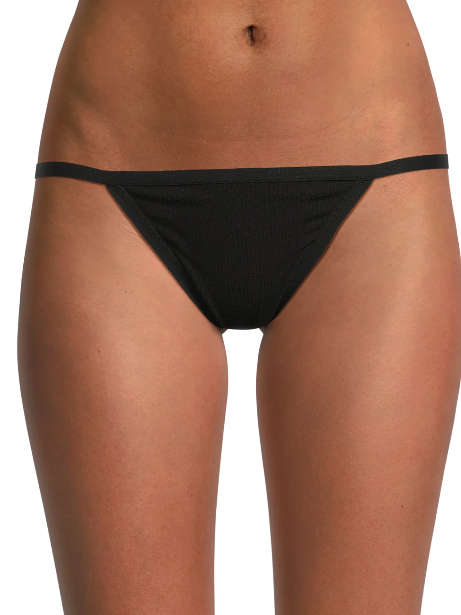 No Boundaries Cotton String Bikini Panty, Women's and Women's Plus