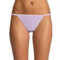 thumbnail image 1 of No Boundaries Cotton String Bikini Panty, Women's and Women's Plus, 1 of 3