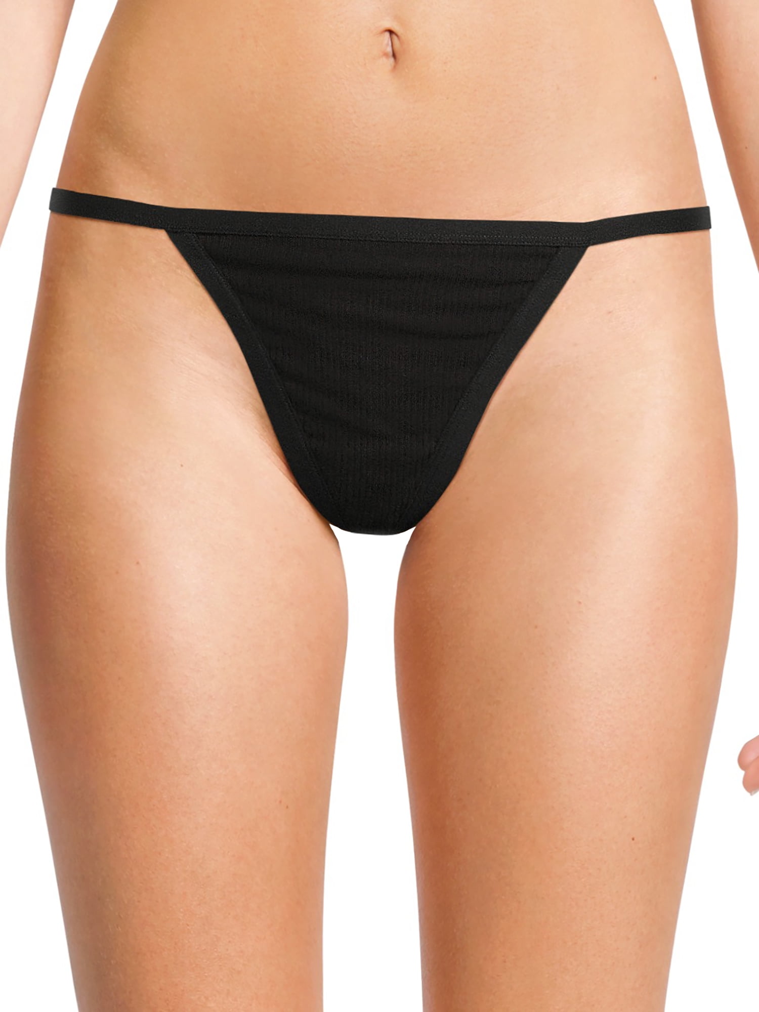No Boundaries Cotton String Thong Panties, Women's and Women's Plus