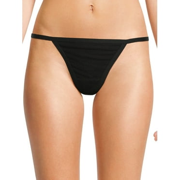 No Boundaries Cotton String Thong Panties, Women's and Women's Plus