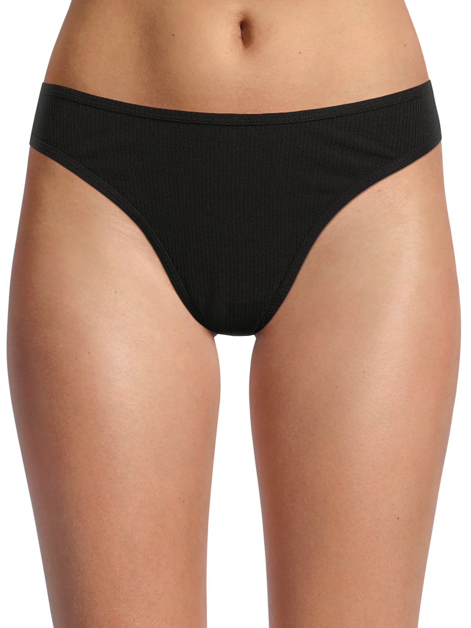 No Boundaries Cotton Thong Panty, Women's and Women's Plus