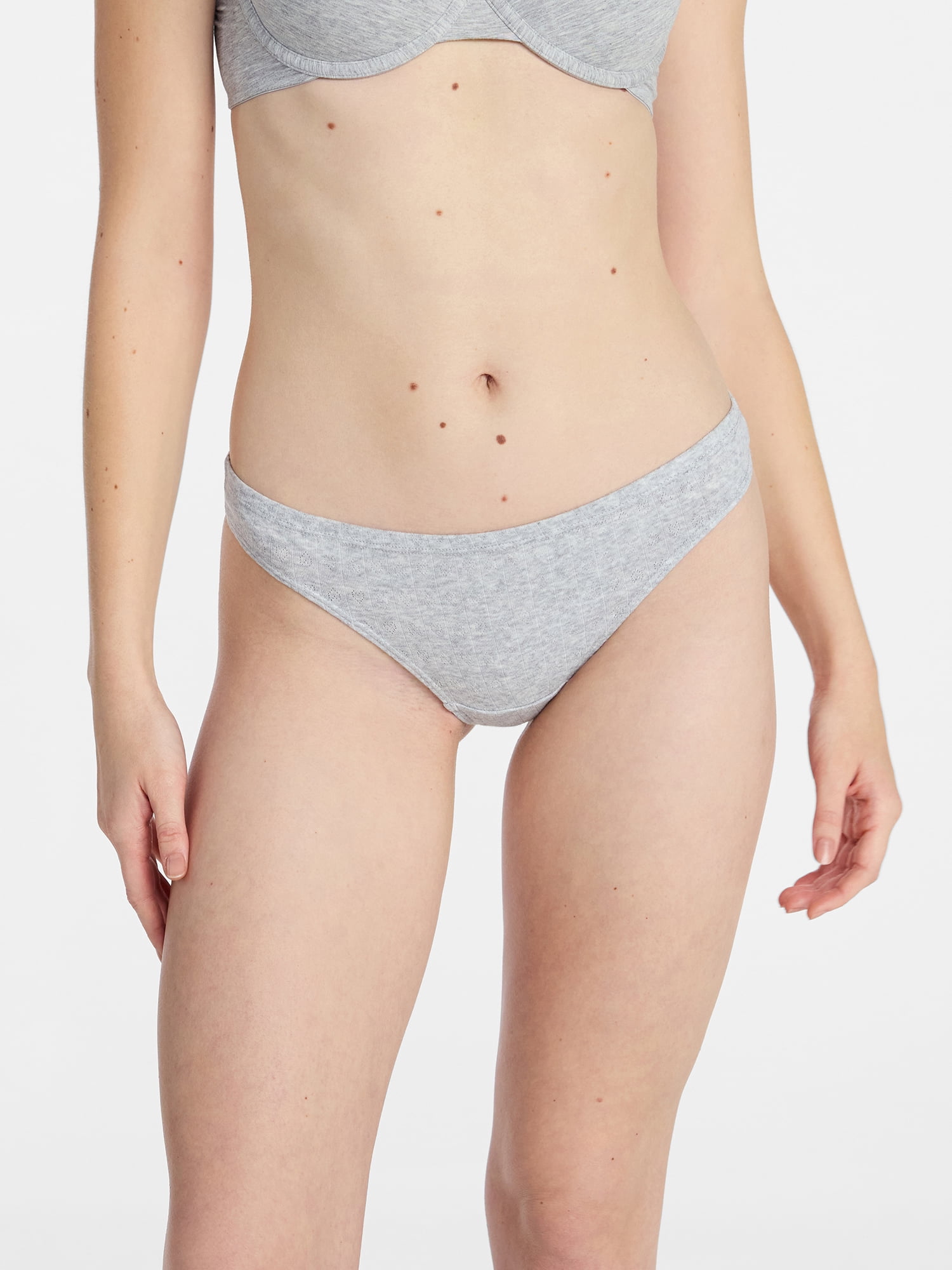 No Boundaries Women's Thong Panty Cotton, 1-pack, Sizes XS-XXXL