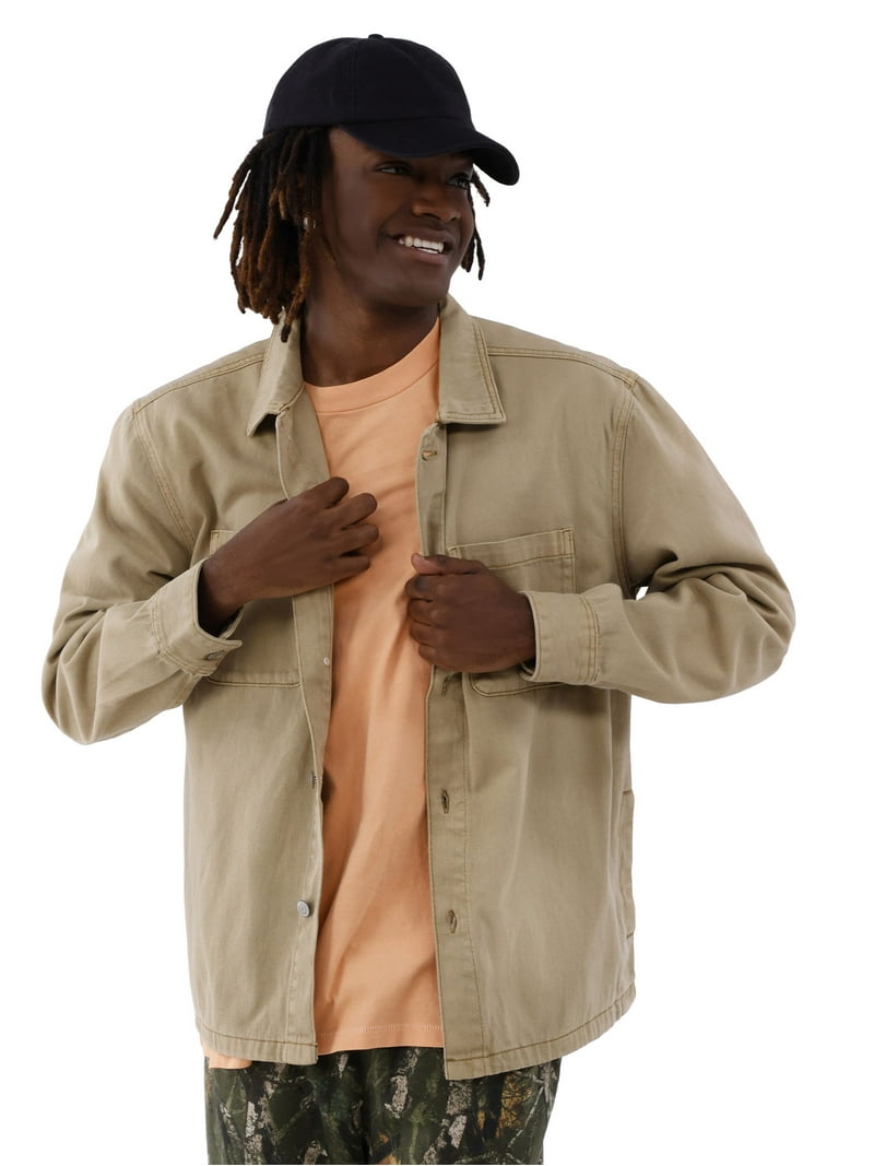 No Boundaries Cotton Twill Jacket, Men's and Big Men's - Walmart.com