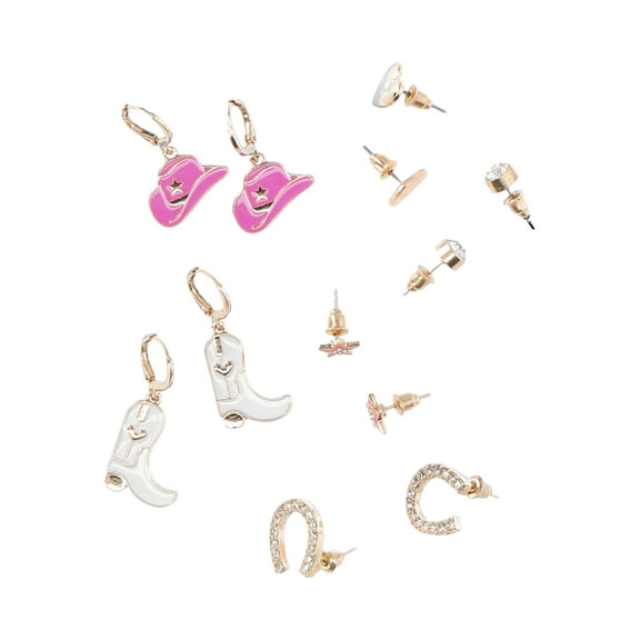No Boundaries Cowgirl Chic Earrings Set, 6-Pack, Women’s