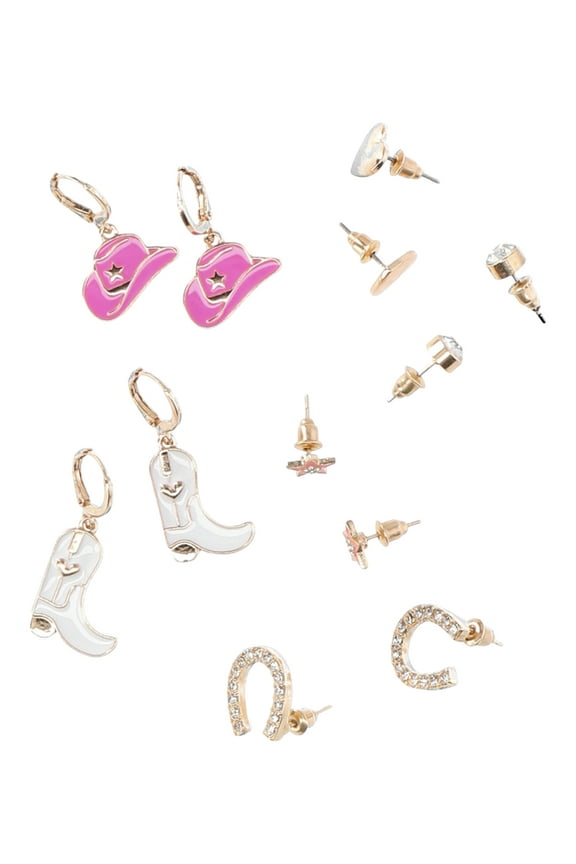 Cowgirl Chic Earrings Set, 6-Pack, Women’s