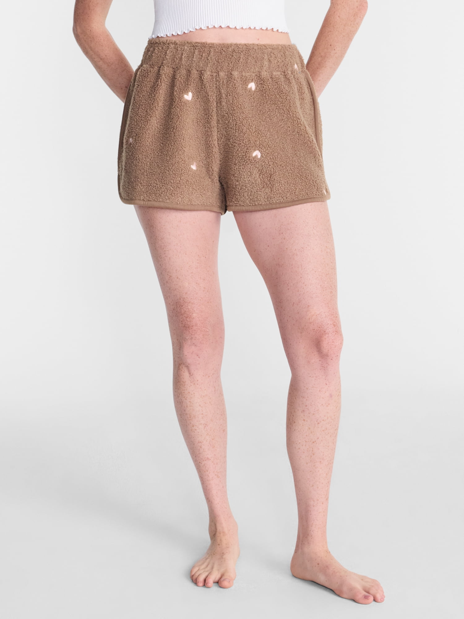 No Boundaries Cozy Teddy Shorts, 2.75'' Inseam, Women’s XS-2X