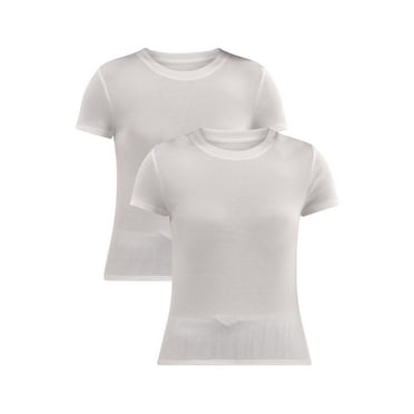 No Boundaries Crew Neck Tee, Women's, 2-Pack