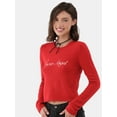 thumbnail image 1 of No Boundaries Crewneck Pullover Sweater, Women's and Women's Plus, 1 of 7