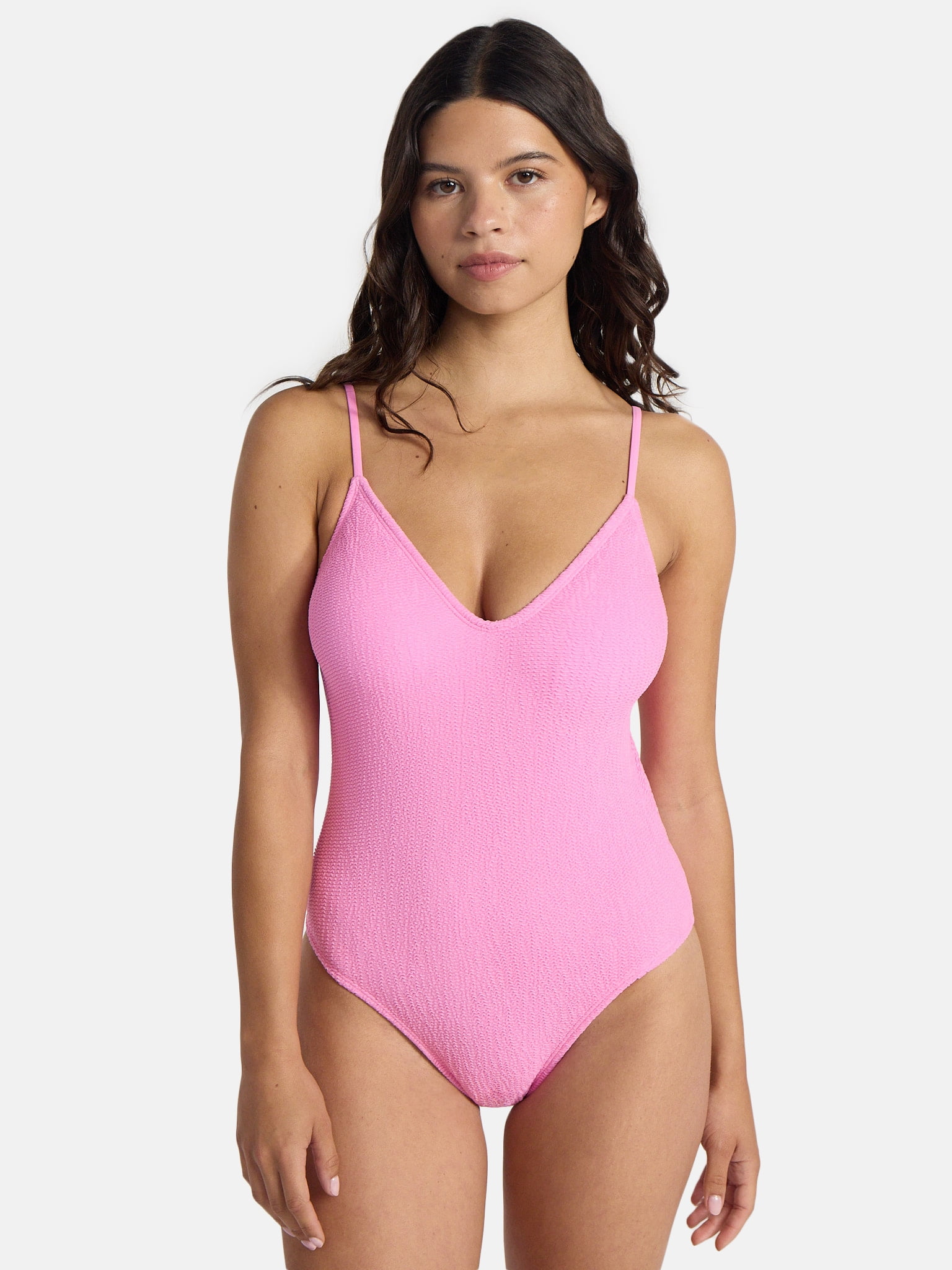 No Boundaries Crinkle One-Piece Swimsuit, Women's - Walmart.com