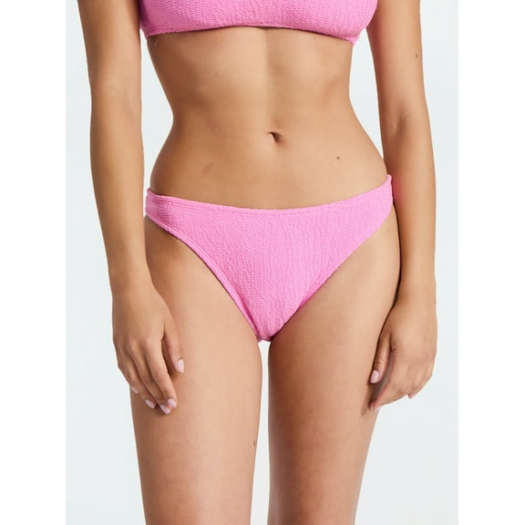 No Boundaries Crinkle Bikini Bottoms, Women’s