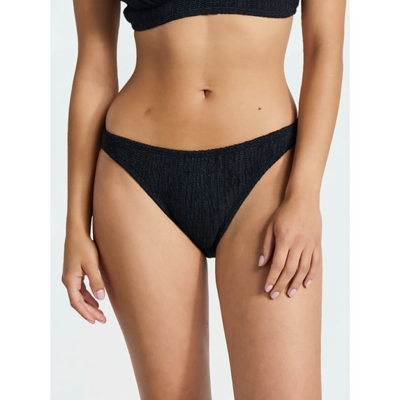 No Boundaries Crinkle Bikini Bottoms, Women’s