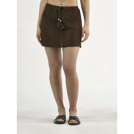 No Boundaries Crochet Skirt Coverup, Women’s