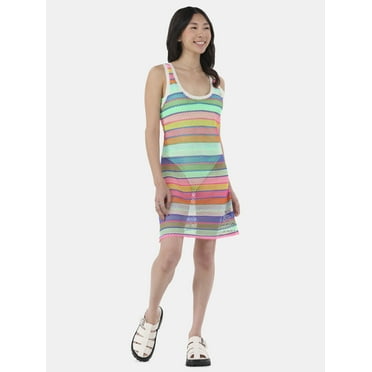 No Boundaries Women's Crochet Tank Dress Coverup, Sizes XXS - XXL