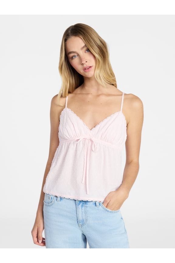 Cotton Babydoll Cami with Crochet Trim, Women’s XXS-XXL