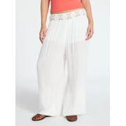 No Boundaries Crochet Waist Beach Pants, Women's XXS-XXL