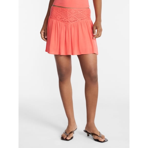 No Boundaries Crochet Waist Mini Skirt, Women's XXS-XXL