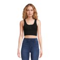 thumbnail image 1 of No Boundaries Crop Henley Tank Top, Women's and Women's Plus, 1 of 5
