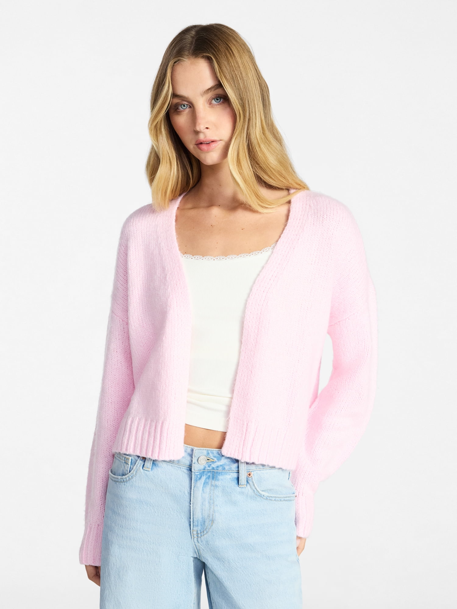 No Boundaries Cropped Cardigan, Women's & Women's Plus XXS-4X