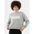 thumbnail image 1 of No Boundaries Cropped Conversation Sweater, Midweight, Women’s and Women's Plus Sizes XXS-2XL, 1 of 5