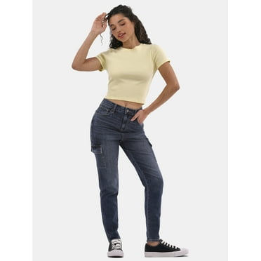 No Boundaries Cropped Crew Cotton Tee, Women's