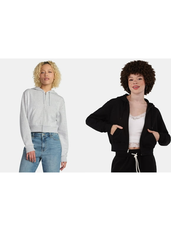 Cropped Fleece Zip Hoodie, Women’s