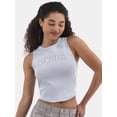 thumbnail image 1 of No Boundaries Cropped Graphic Cotton Tank Top, Women's, 1 of 4