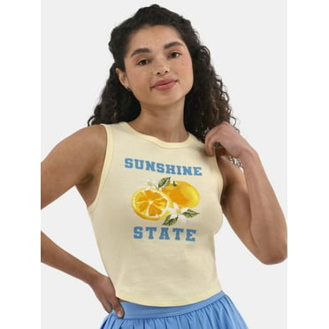 No Boundaries Cropped Graphic Cotton Tank Top, Women's